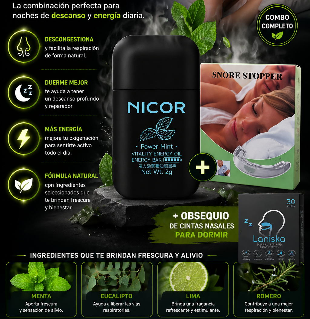 inhalador nasal para descongestionar + obsequio de cintas nasales para respirar mejor